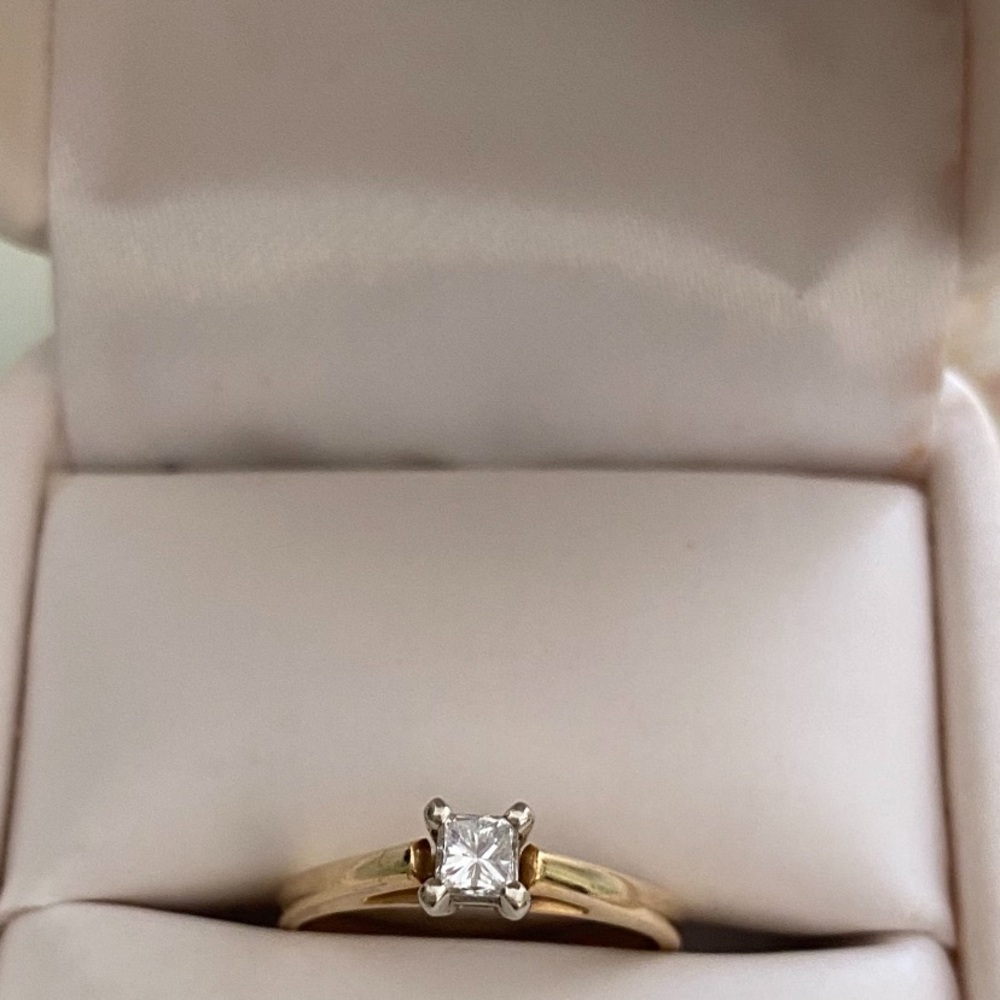 Princess-Cut Solitaire Ring in 14k Gold
